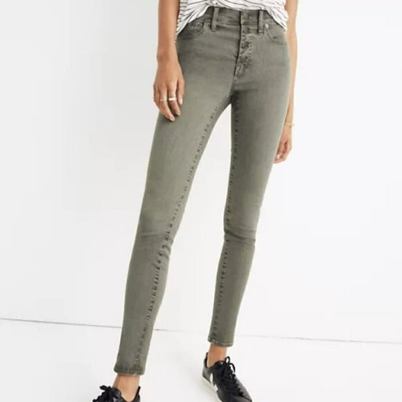 Madewell | 9" High Rise Skinny Jeans: Garment-Dyed Button-Front Edition Size 28 - Picture 2 of 16